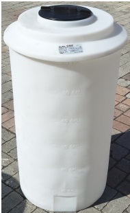 65 Gallon White Vertical Plastic Storage Tank
