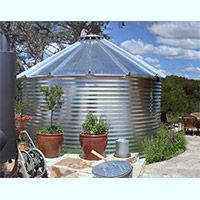 Contain Water Systems 1535 Gallon Metal Corrugated Steel Rainwater Tank