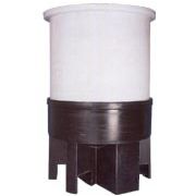 100 Gallon Cone Bottom Open Top Tank w/ Poly Stand